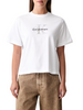 Calvin Klein Jeans T-shirt donna manica corta con logo bianco