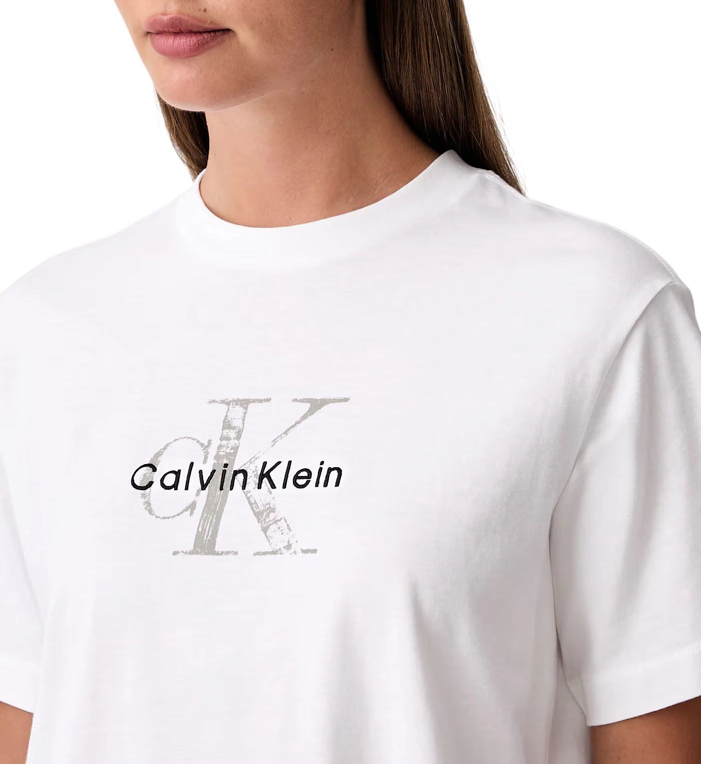 Calvin Klein Jeans T-shirt donna manica corta con logo bianco LV047H802G YAF Calvin Klein Jeans 