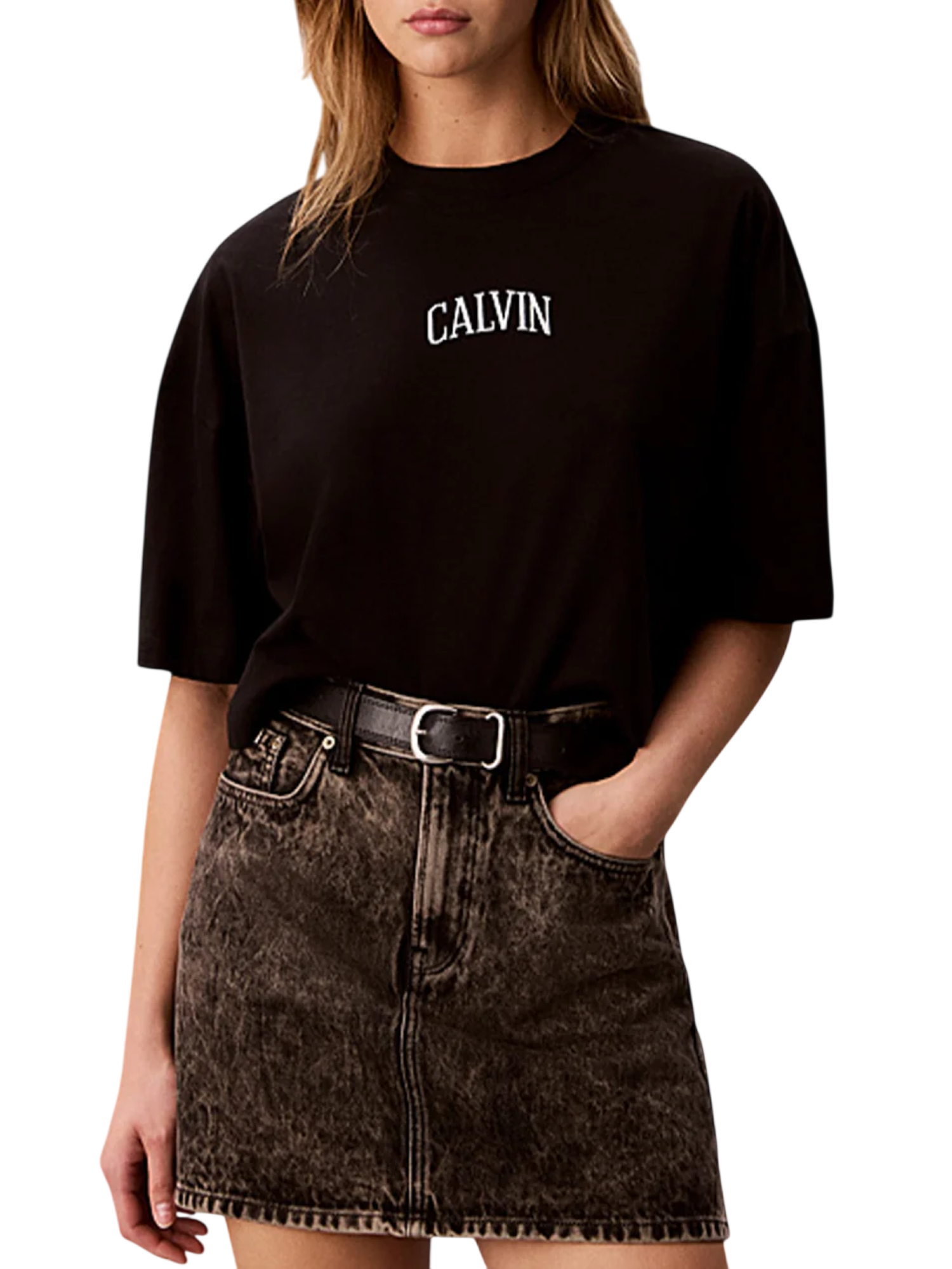 mc boxy cropped back varisty log LV047H805G UB1 Calvin Klein 