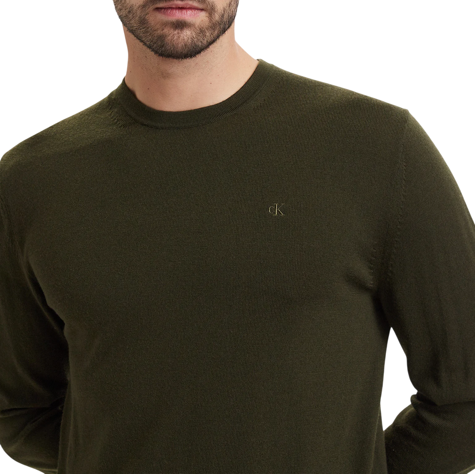 Calvin Klein maglia uomo in lana Merinos verde LV04LB305G LI1 Calvin Klein 
