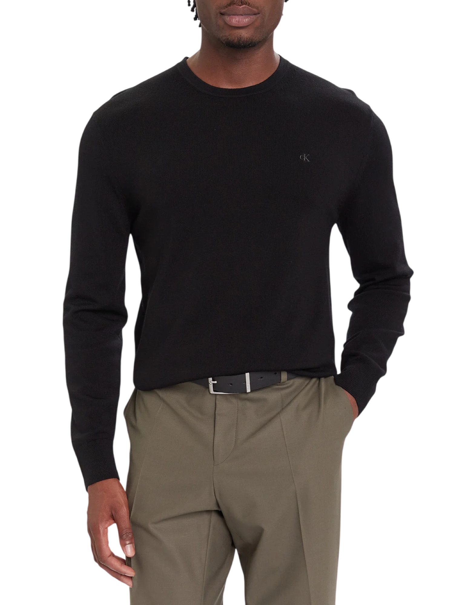 Calvin Klein maglia uomo in lana Merinos nero LV04LB305G UB1 Calvin Klein 