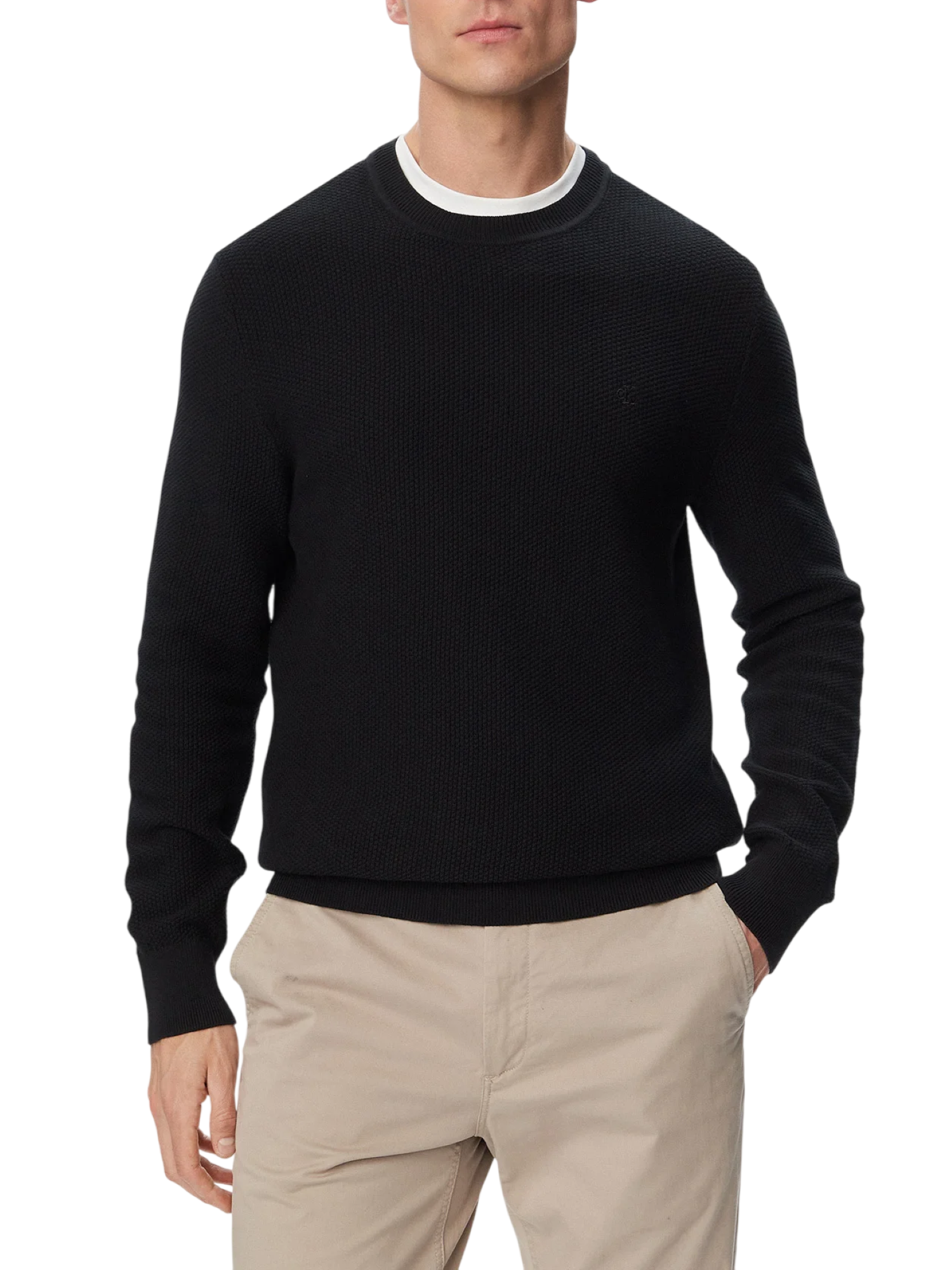 Calvin Klein maglia uomo in cotone operato nero LV04LF304G UB1 Calvin Klein 