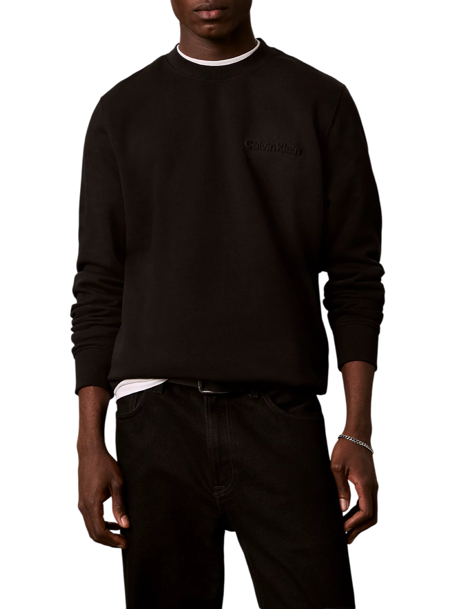 Calvin Klein felpa uomo in cotone felpato nero LV04LH226G UB1 Calvin Klein 