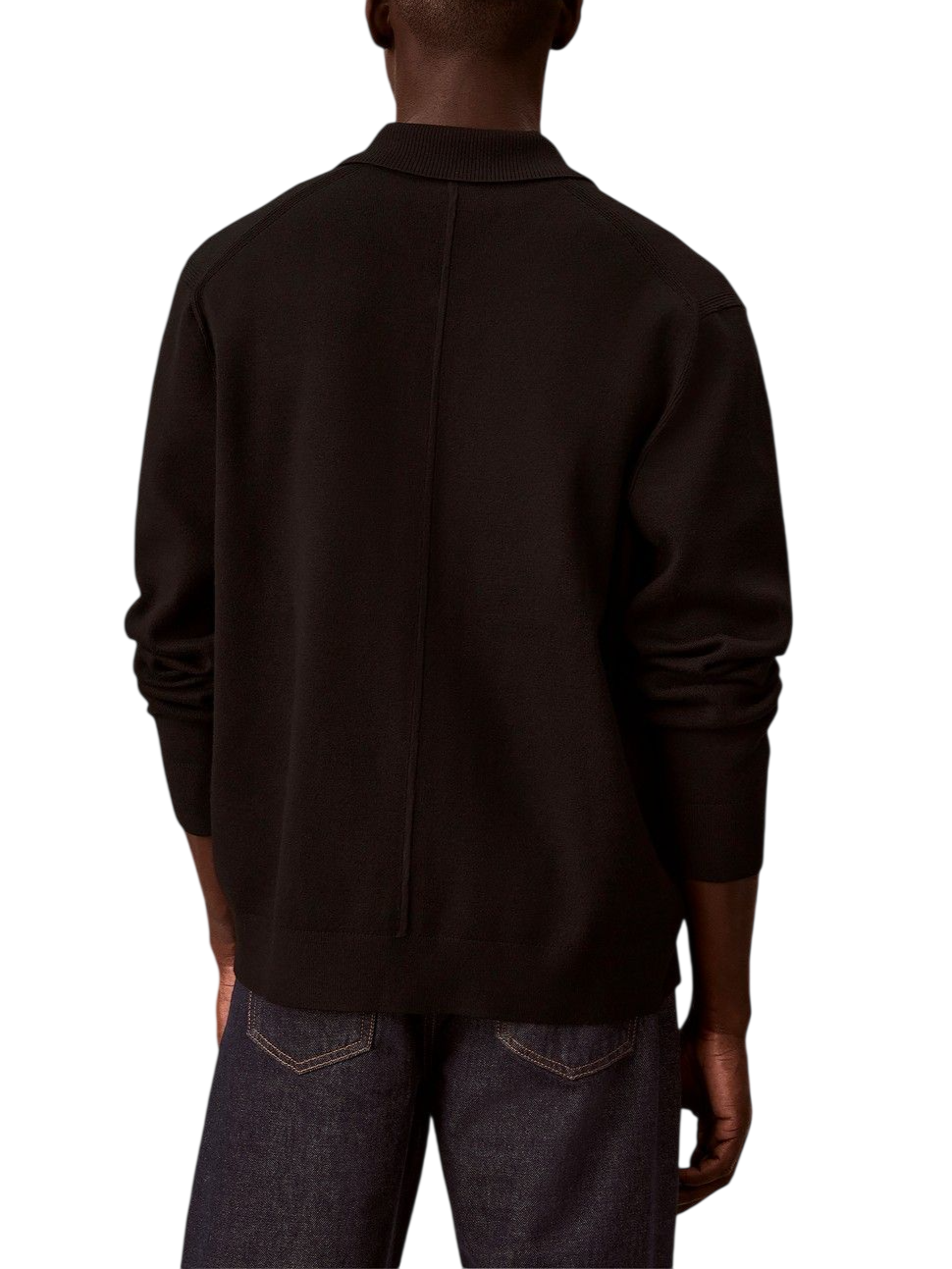 Calvin Klein cardigan uomo stile polo misto viscosa nero LV04LH318G UB1 Calvin Klein 
