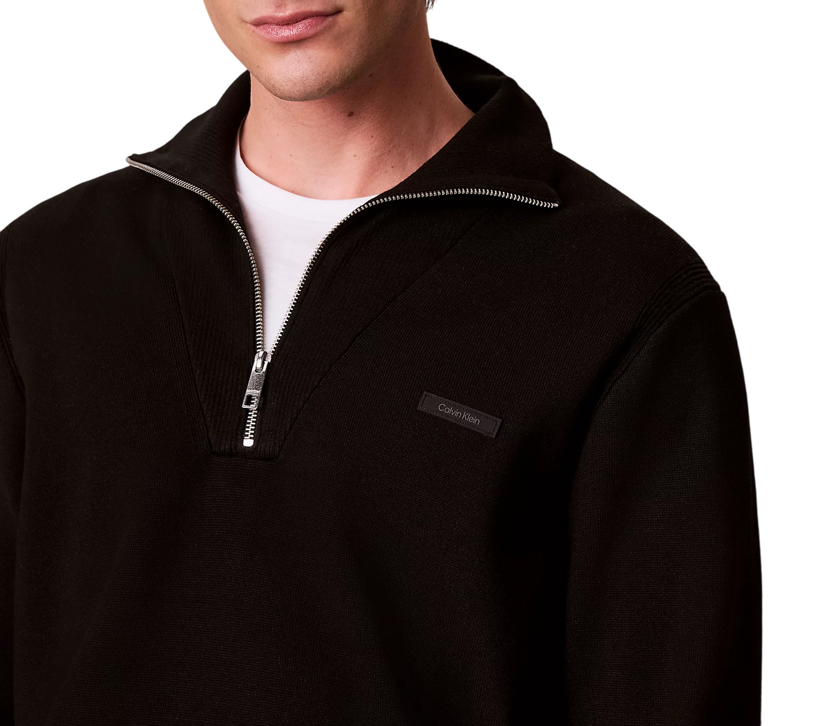 Calvin Klein maglia con zip uomo misto viscosa nero LV04LH329G UB1 Calvin Klein 