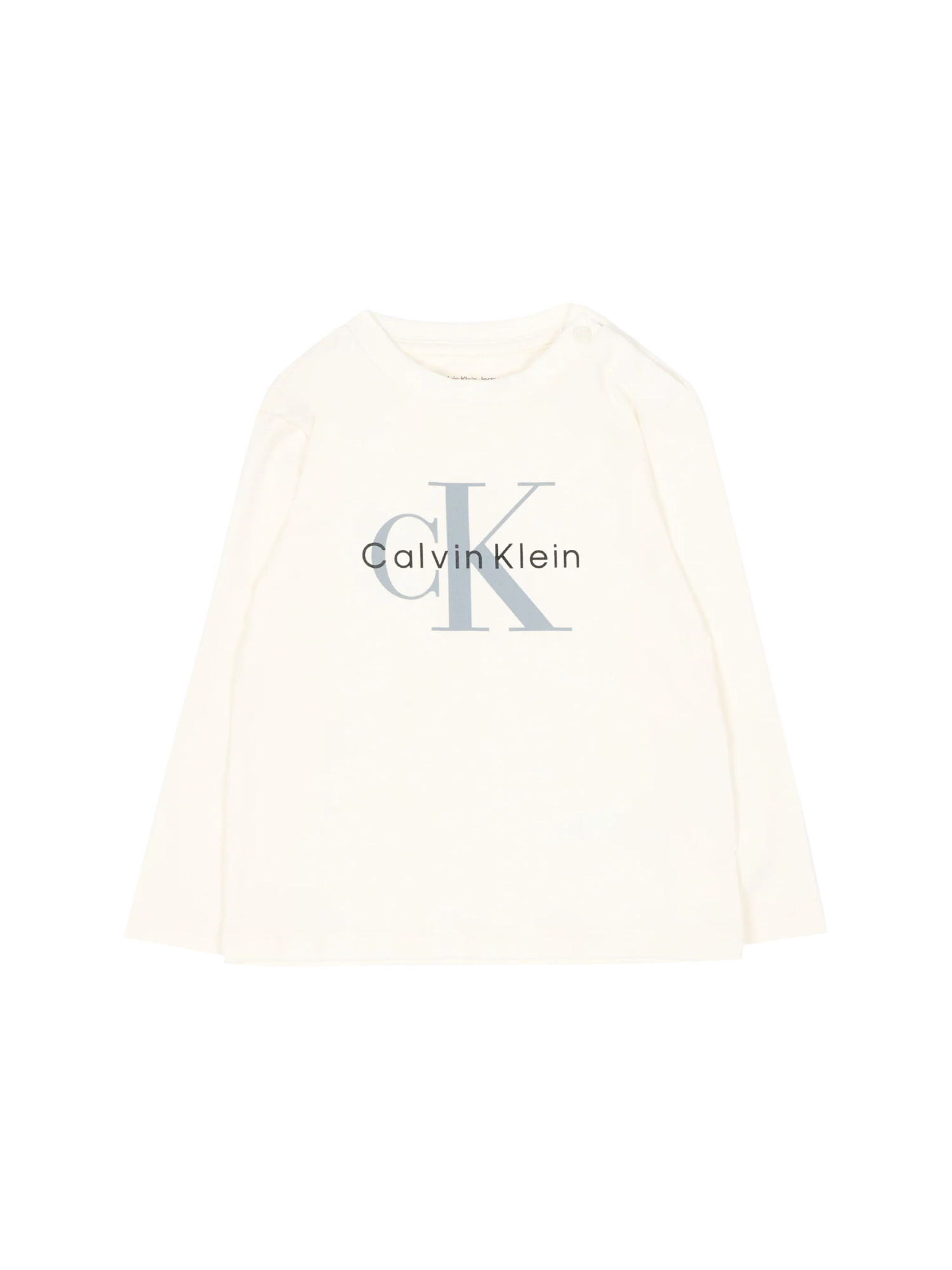 Calvin Klein Jeans T-shirt manica lunga neonata con logo bianco latte LV1CKTJA49 YAS Calvin Klein Jeans 
