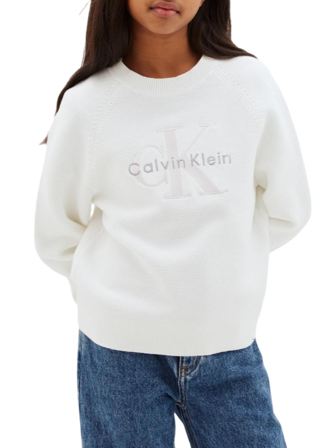 Calvin Klein Jeans maglia bambina in cotone con logo bianco LVCKTJF06G YAF Calvin Klein Jeans 
