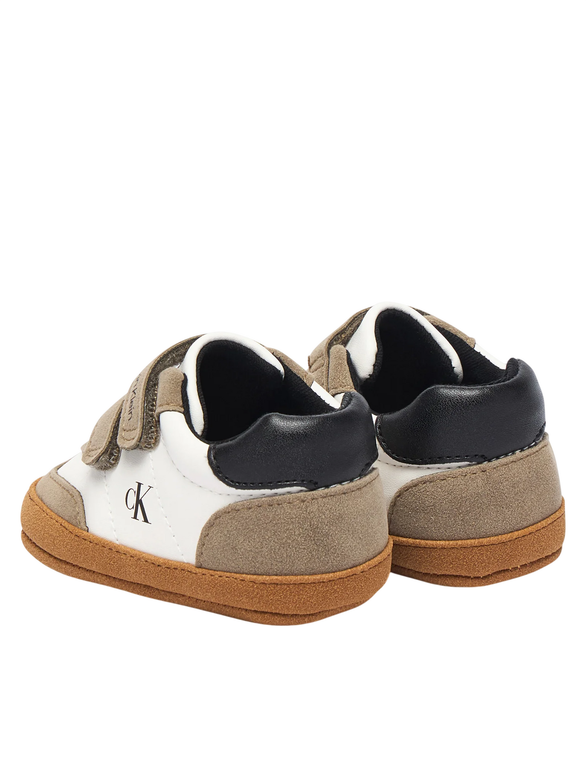 Calvin Klein scarpette da culla neonato in ecopelle e suede tortora panna V0B9-83438-1976 Y746 Calvin Klein Footwear 