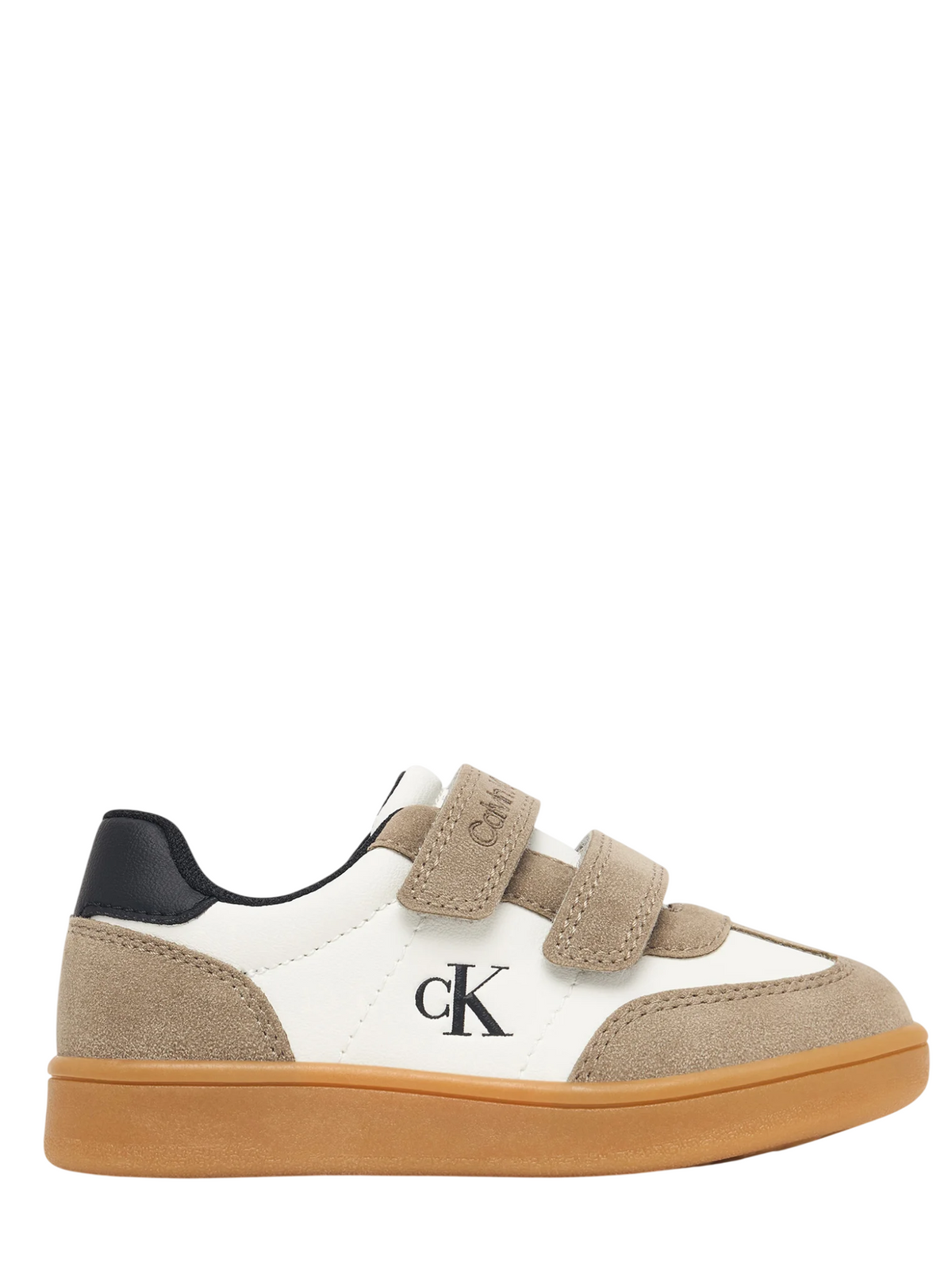Calvin Klein sneakers con strappi bambino in ecopelle e suede bianco tortora V1X9-83443-0318 Y746 Calvin Klein Footwear 