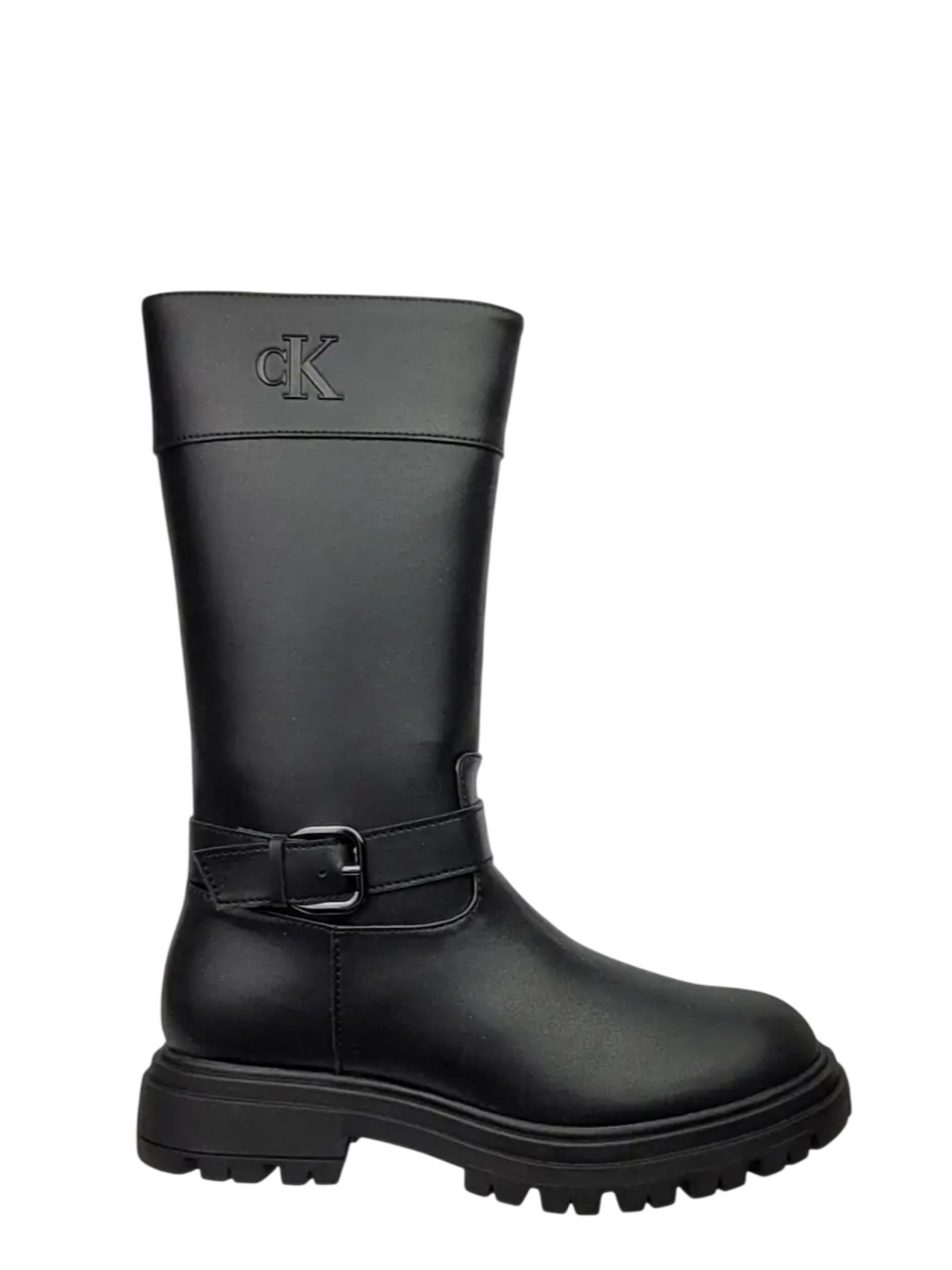 Calvin Klein stivali alti bambina in ecopelle nero V3A6-83422-1355 999 Calvin Klein Footwear 