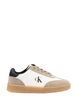 Calvin Klein sneakers bambino in suede ed ecopelle tortora panna