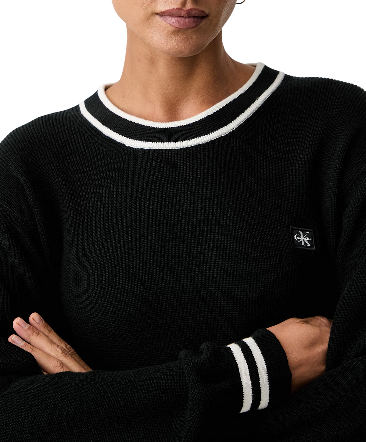 Calvin Klein Jeans maglia donna con profili in contrasto nero LV047H303G UB1 Calvin Klein Jeans 