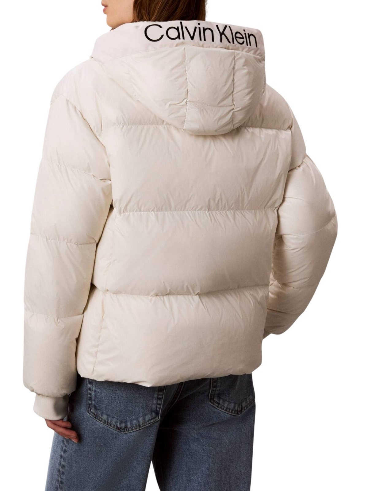 Calvin Klein Jeans piumino donna trapuntato con cappuccio panna LV047H514G 67U Calvin Klein Jeans 