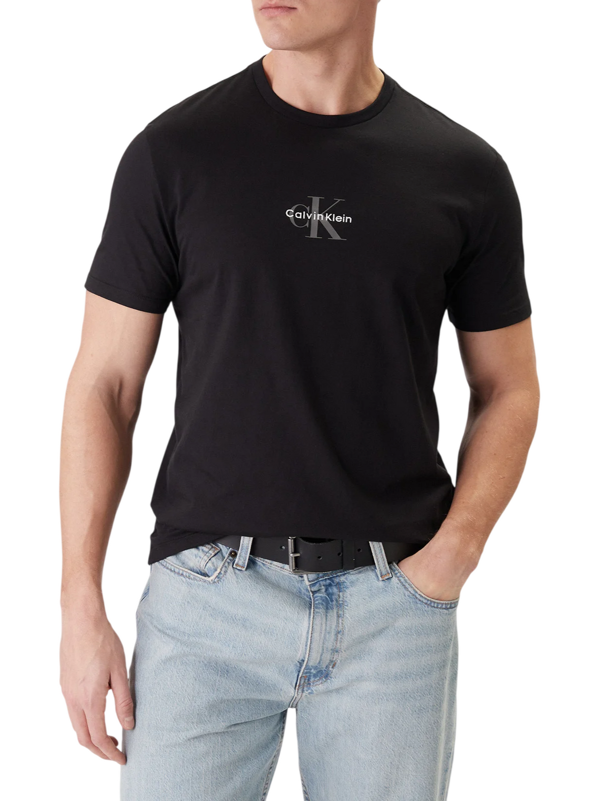 Calvin Klein Jeans T-shirt manica corta con logo uomo nero LV04RB866G UB1 Calvin Klein Jeans 