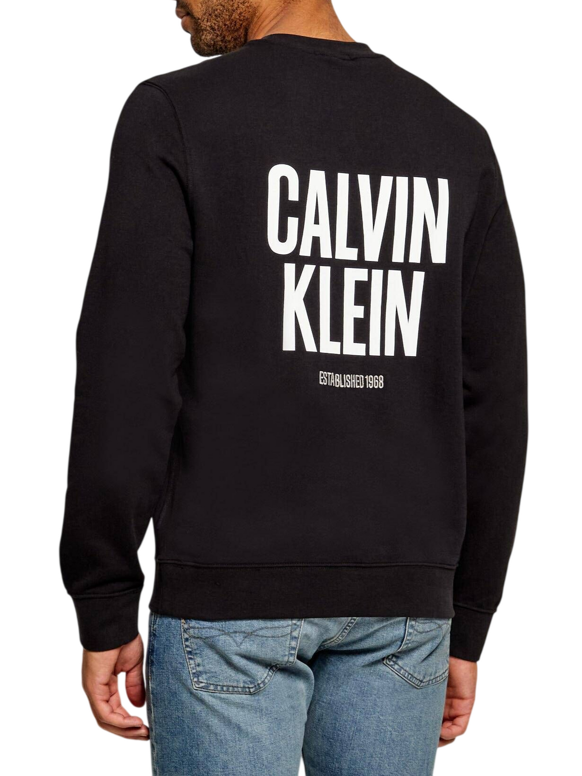 Calvin Klein Jeans felpa uomo con ricamo e stampa logo nero LV04RH249G UB1 Calvin Klein Jeans 