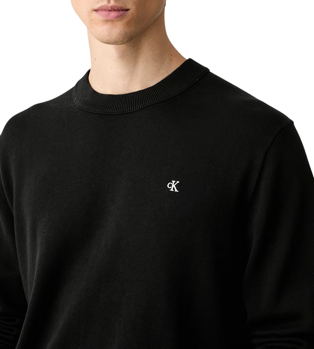 Calvin Klein Jeans maglia girocollo uomo in cotone con logo nero LV04RH325G UB1 Calvin Klein Jeans 
