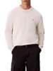 Calvin Klein Jeans maglia girocollo uomo in cotone con logo bianco latte