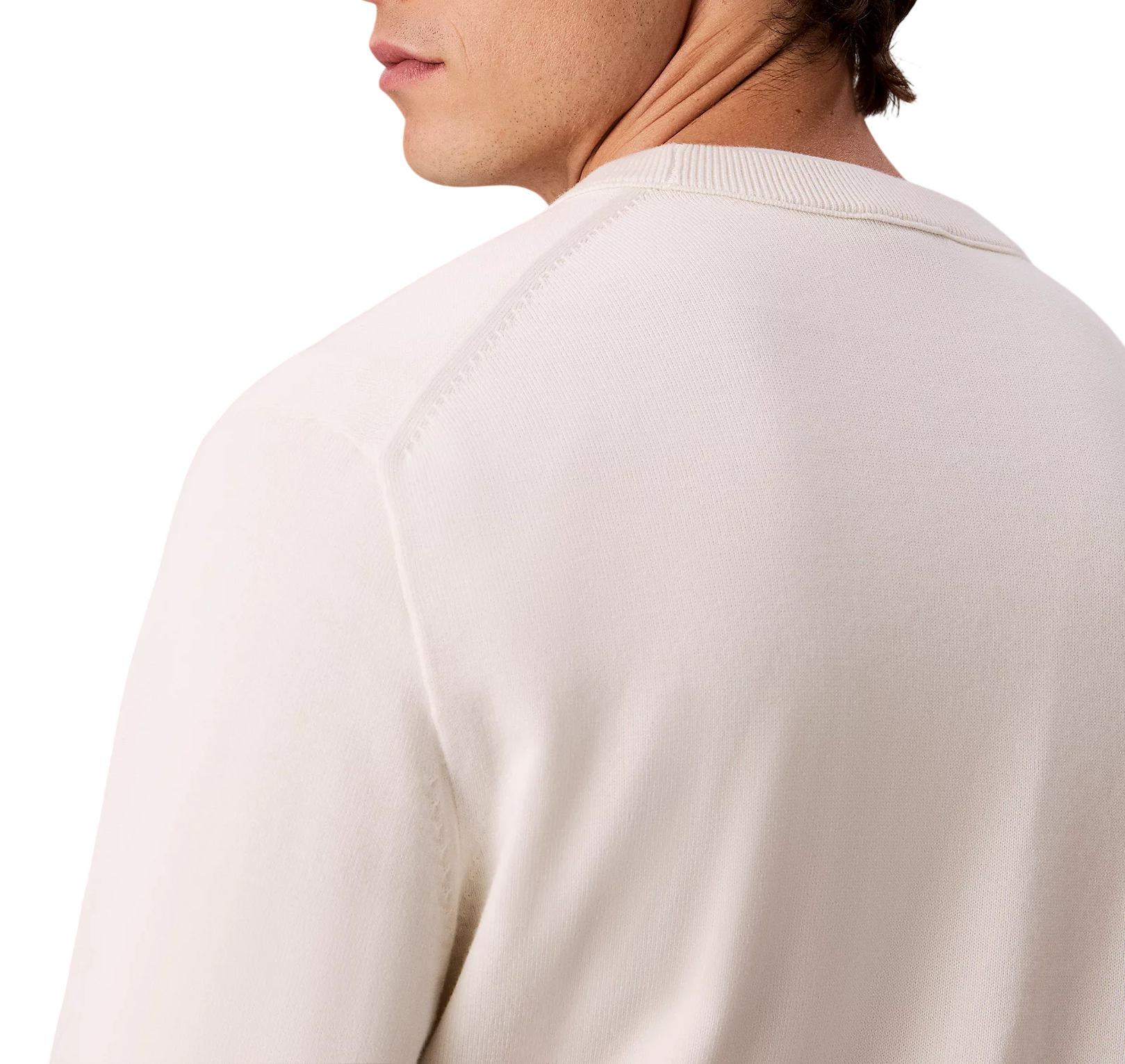 Calvin Klein Jeans maglia girocollo uomo in cotone con logo bianco latte LV04RH325G YAS Calvin Klein Jeans 