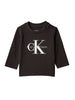 Calvin Klein Jeans T-shirt manica lunga neonato con logo nero