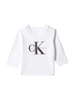Calvin Klein Jeans T-shirt manica lunga neonato con logo bianco