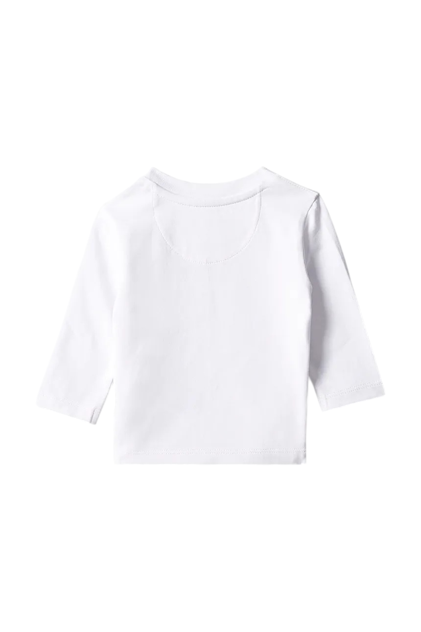 Calvin Klein Jeans T-shirt manica lunga neonato con logo bianco LVCKFJA49N YAF Calvin Klein Jeans 