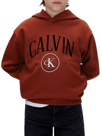 Calvin Klein Jeans felpa con cappuccio stampa logo rosso LVCKFJB28B GCQ Calvin Klein Jeans 