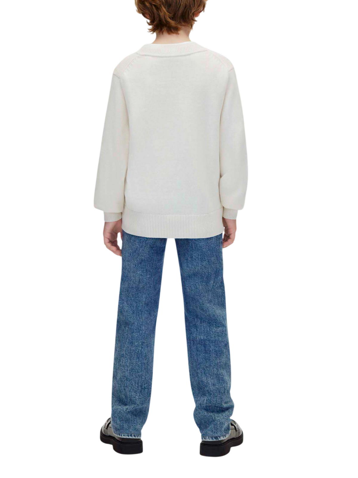 Calvin Klein Jeans maglia bambino con logo jaquard ecrù LVCKFJF04B CKS Calvin Klein Jeans 