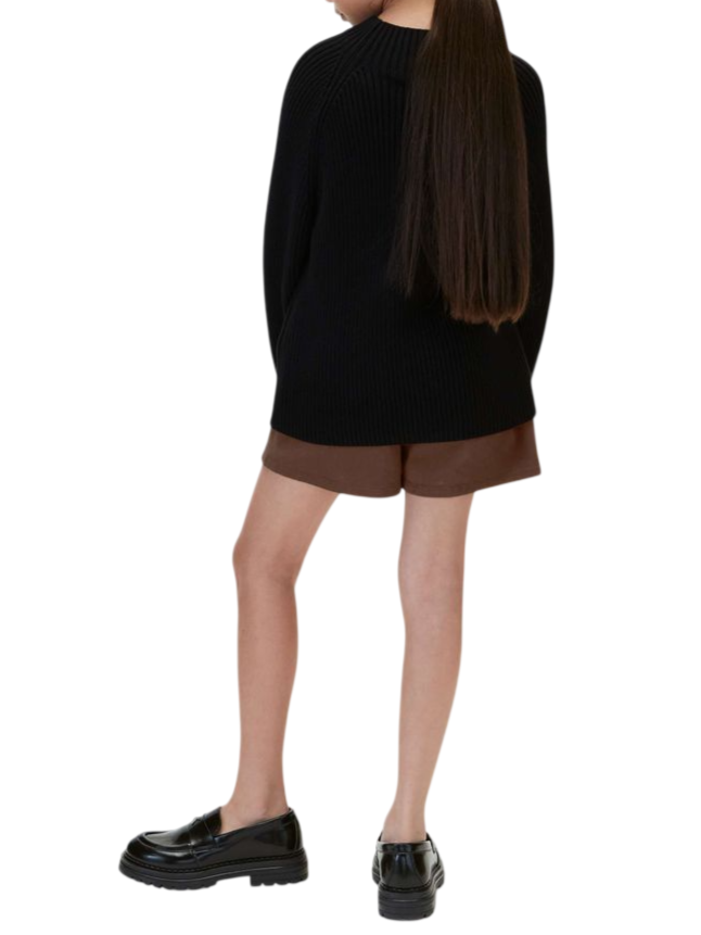 Calvin Klein Jeans maglia dolcevita bambina a costine nero LVCKFJF12G BEH Calvin Klein Jeans 
