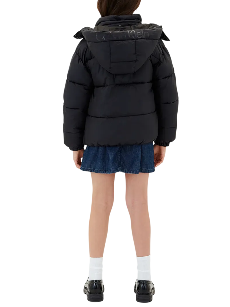 Calvin klein Jeans piumino trapuntato bambina con cappuccio nero LVCKTJM02G BEH Calvin Klein Jeans 