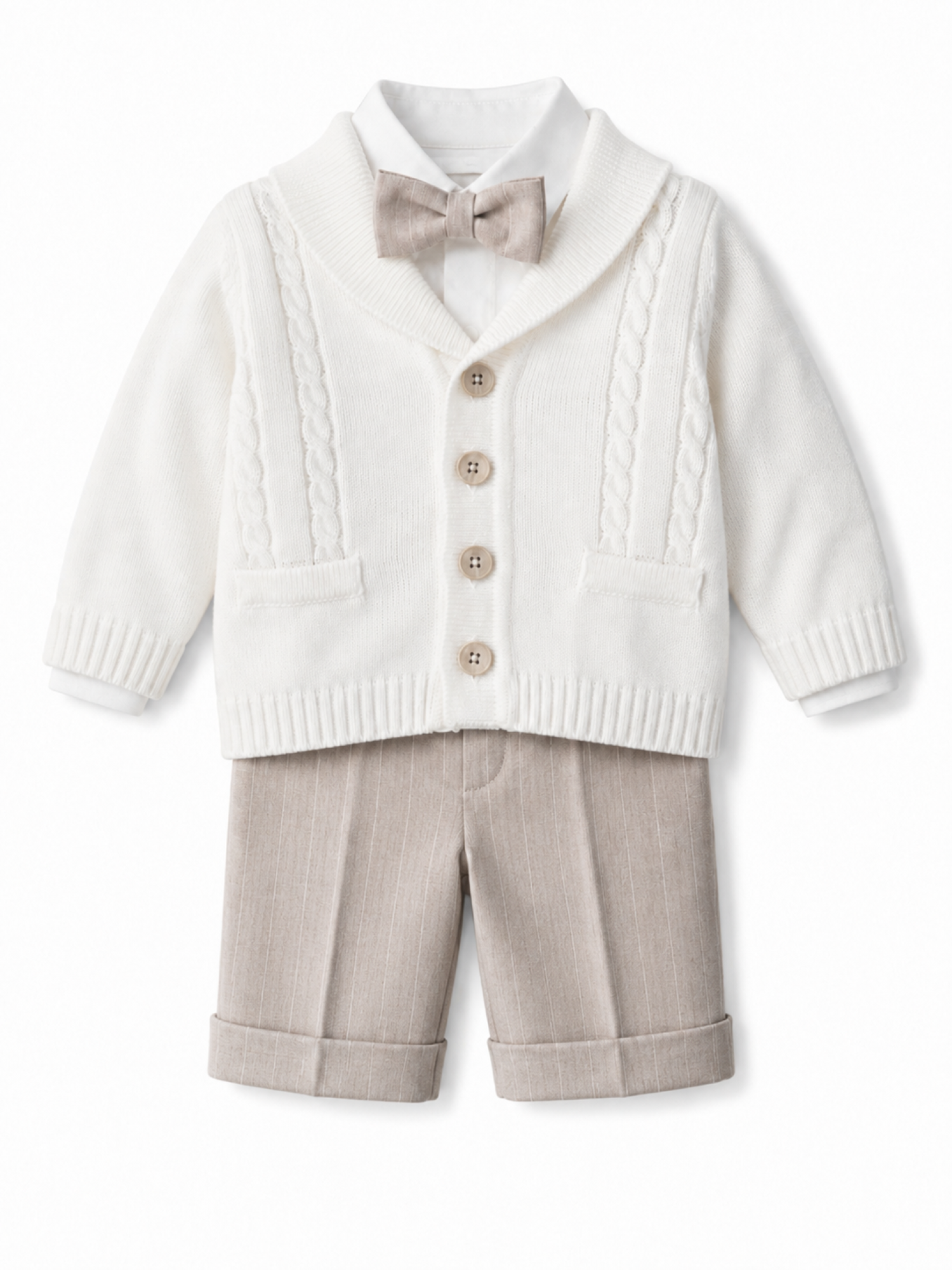 4 pz cardigan camicia papillon pantaloni gessati MN408696-5004 23 COLORICHIARI 