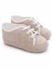 Colori Chiari scarpette neonato in fantasia gessata beige