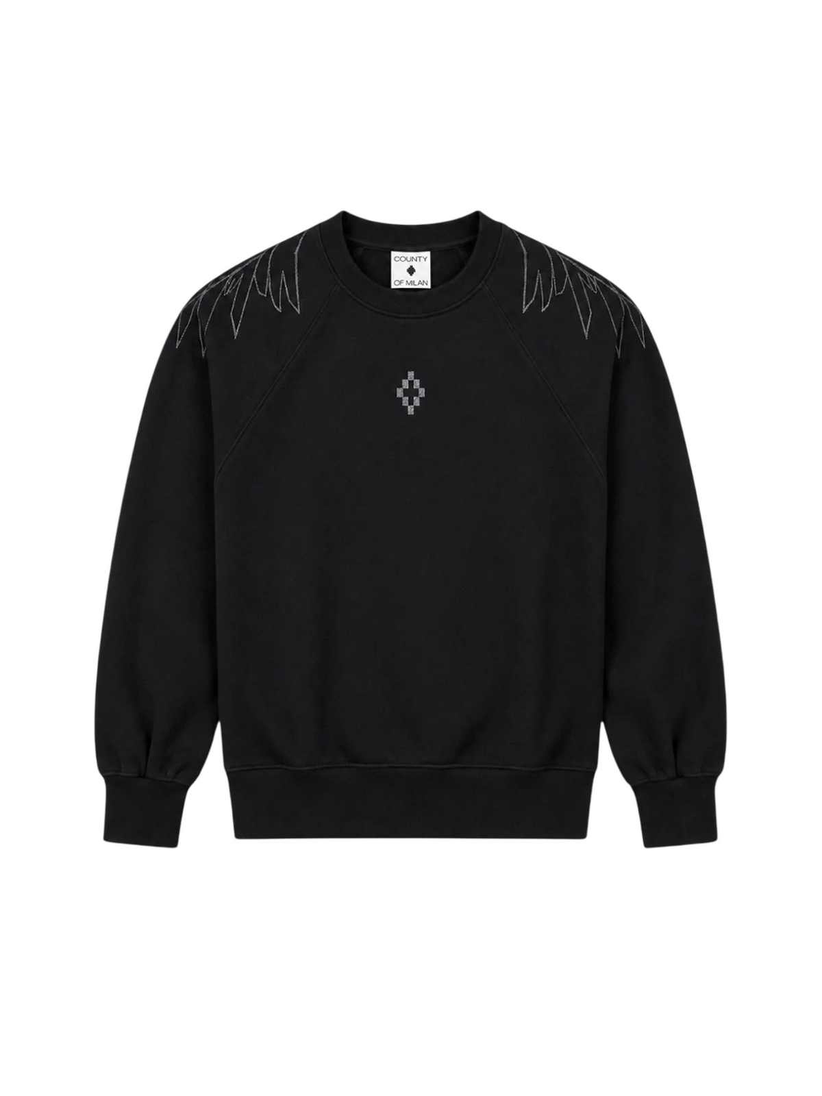 County of Milan felpa donna con stampa iconica glitter nero CM30220 NERO COUNTY OF MILAN 