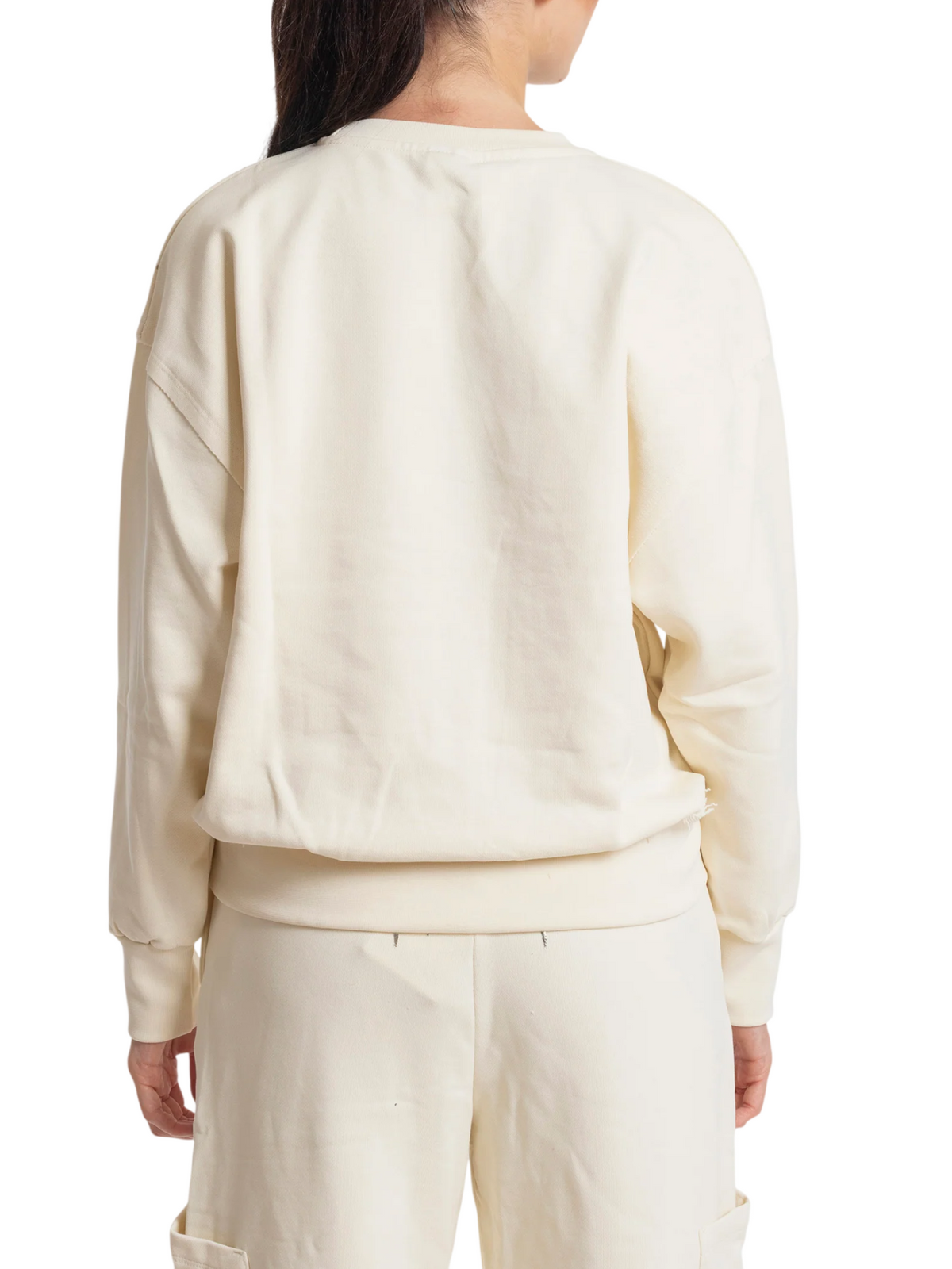 County of Milan felpa donna stampa iconica laminata panna CM30233 LATTE COUNTY OF MILAN 