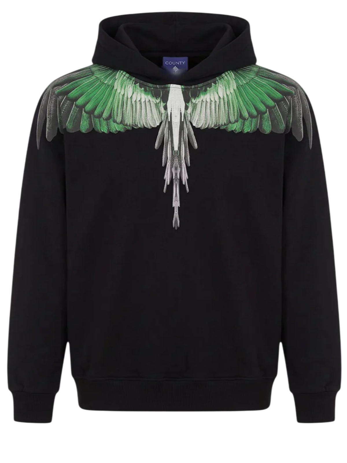 County of Milan felpa con cappuccio bambino stampa iconica nero CMJBHS030 110 COUNTY OF MILAN 