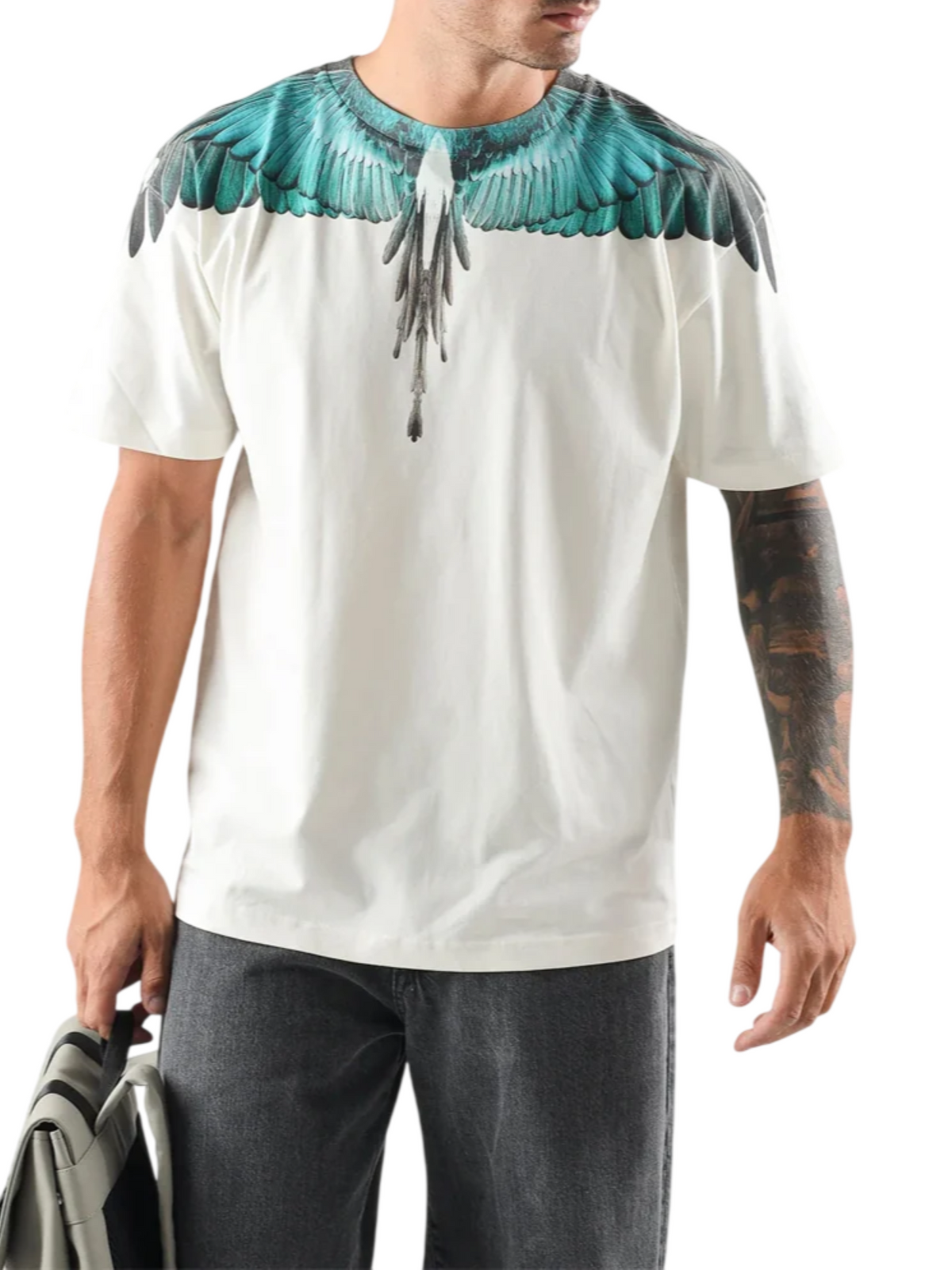 County of Milan T-shirt uomo manica corta stampa iconica panna CMMATH085 412 COUNTY OF MILAN 