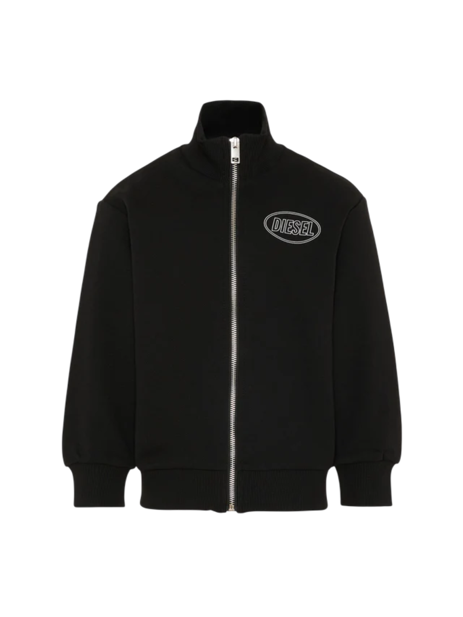 Diesel felpa bambino con zip stampa logo nero J02613-0GEAD K900 DIESEL 