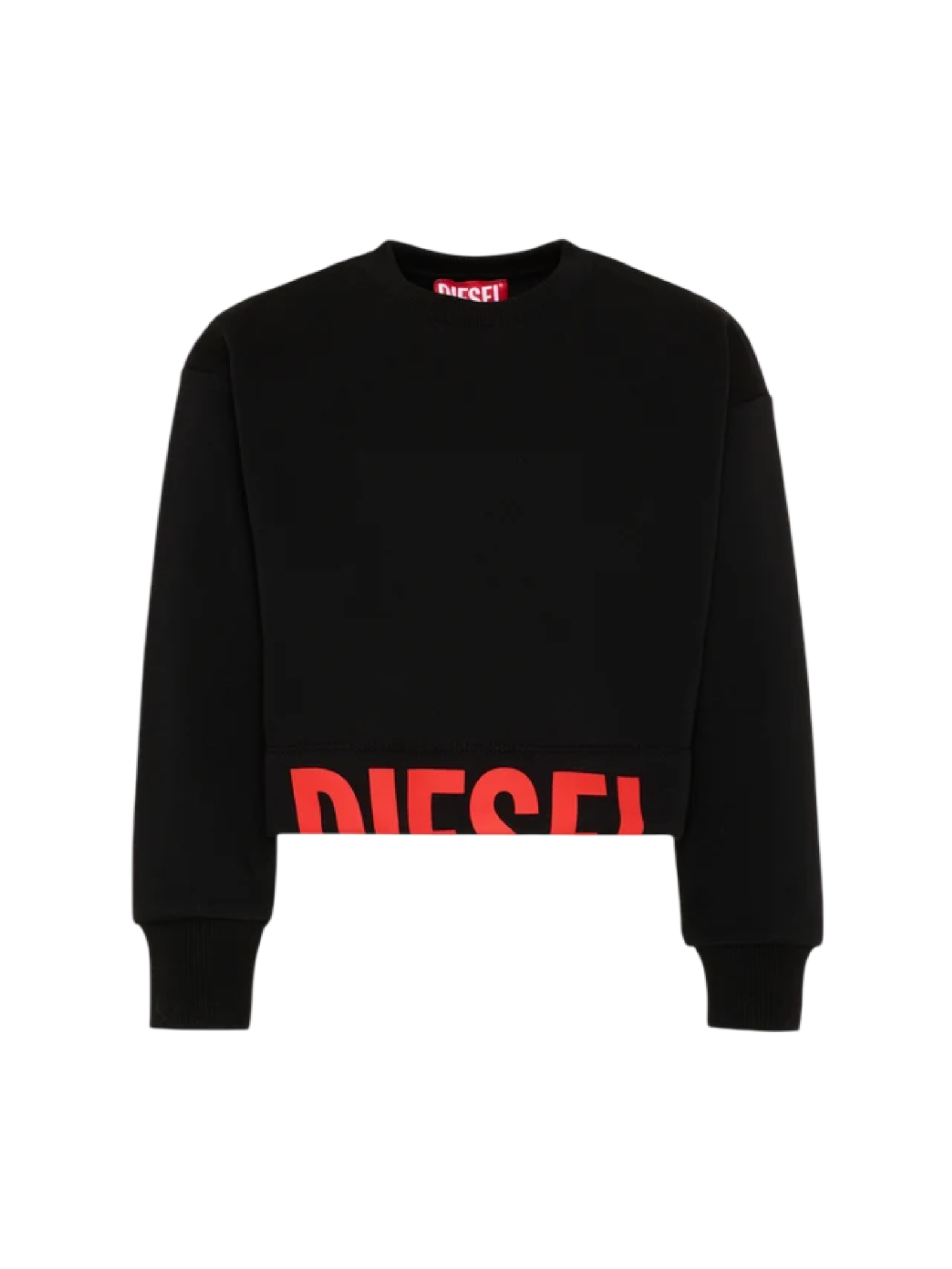 Diesel felpa crop Scefy bambina con logo nero rosso J02936-KYAZ3 K900 DIESEL 