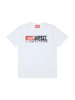 Diesel T-shirt bambino manica corta logo flock bianco