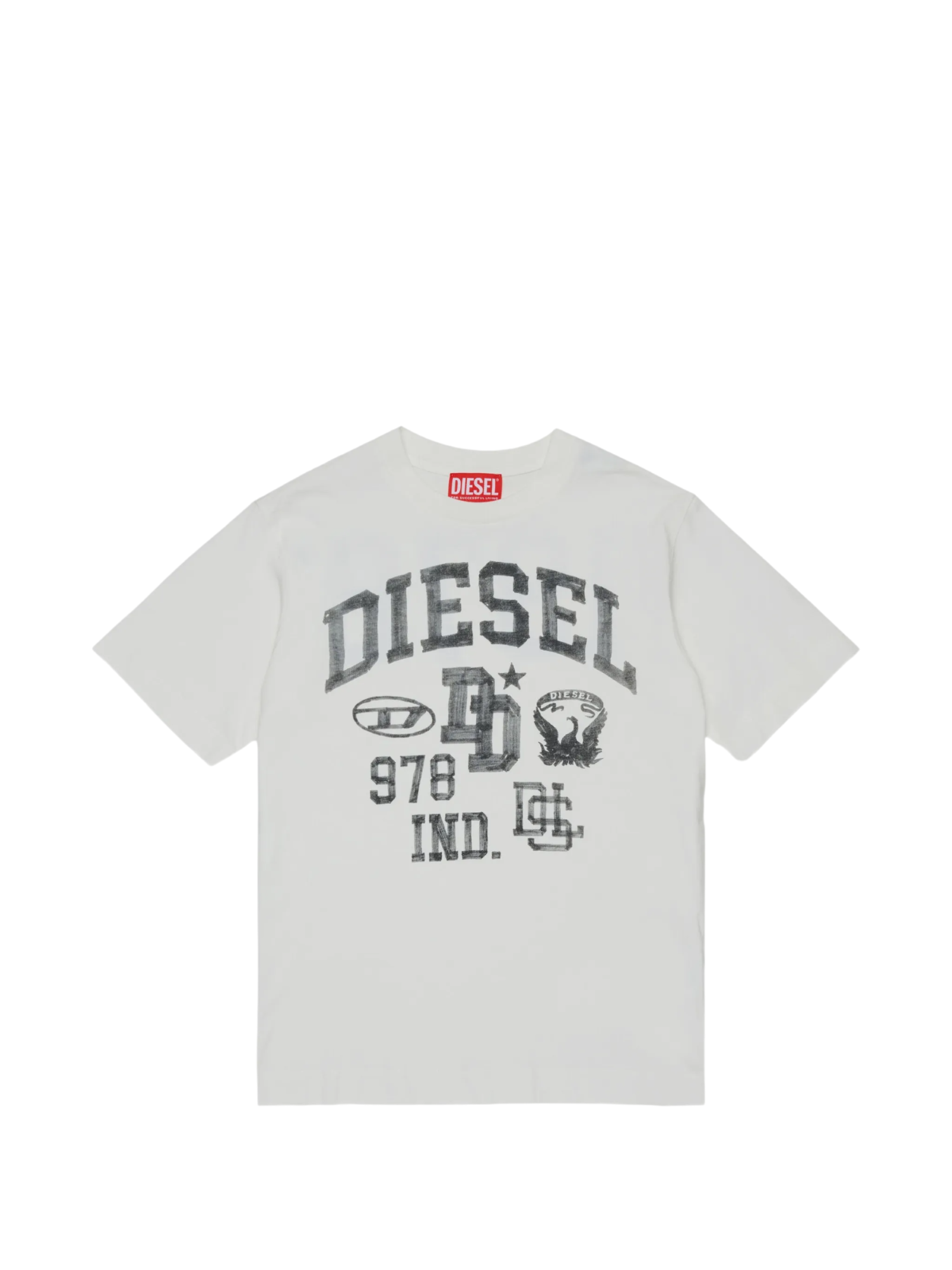 Diesel T-shirt bambino manica corta stampa logo panna J02993-KYA1Y K141 DIESEL 