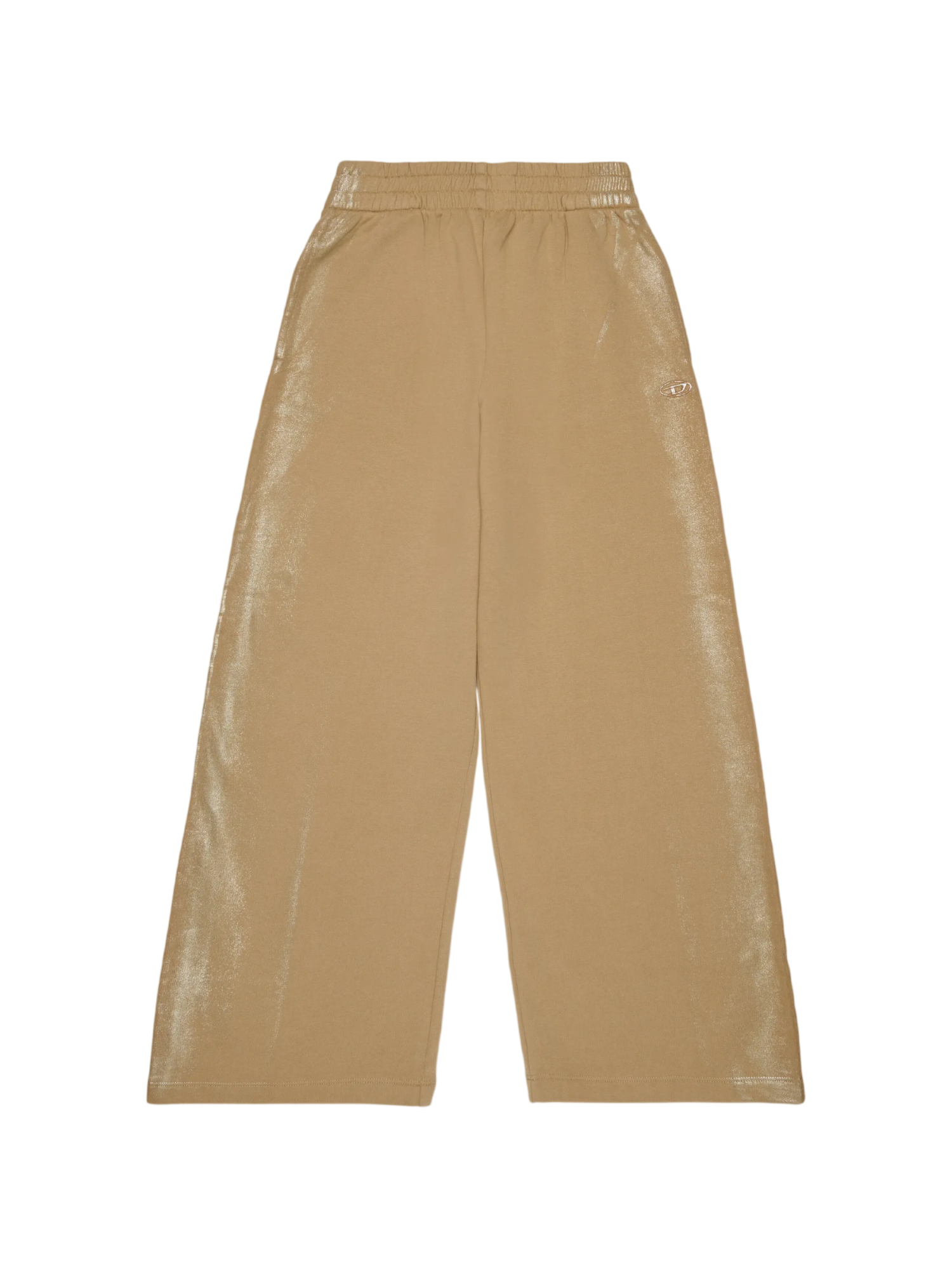 Diesel pantaloni palazzo bambina con dettagli laminati beige J03044-KYA2B K708 DIESEL 
