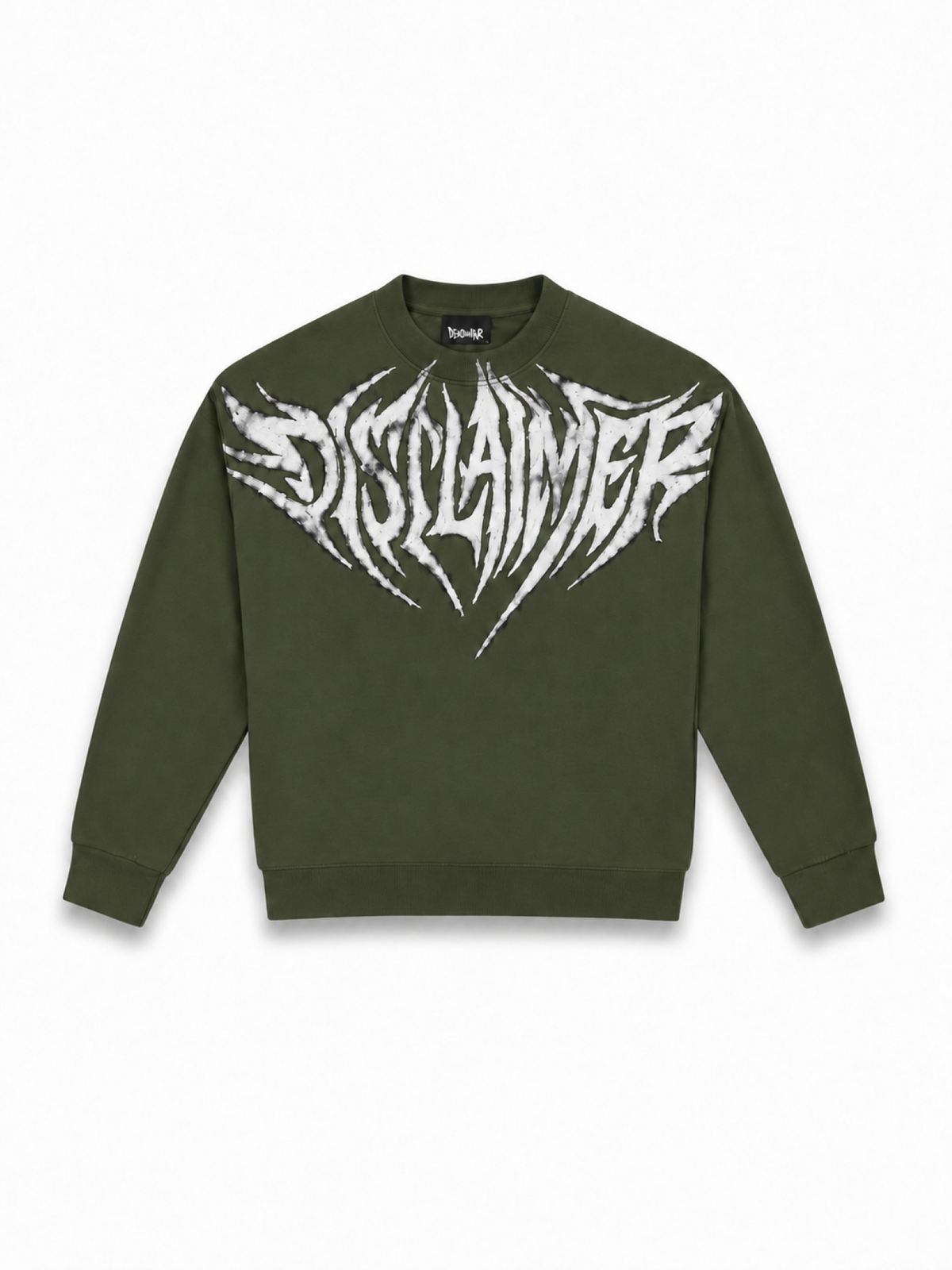 felpa girocollo 55794 VERDE MILITARE DISCLAIMER 