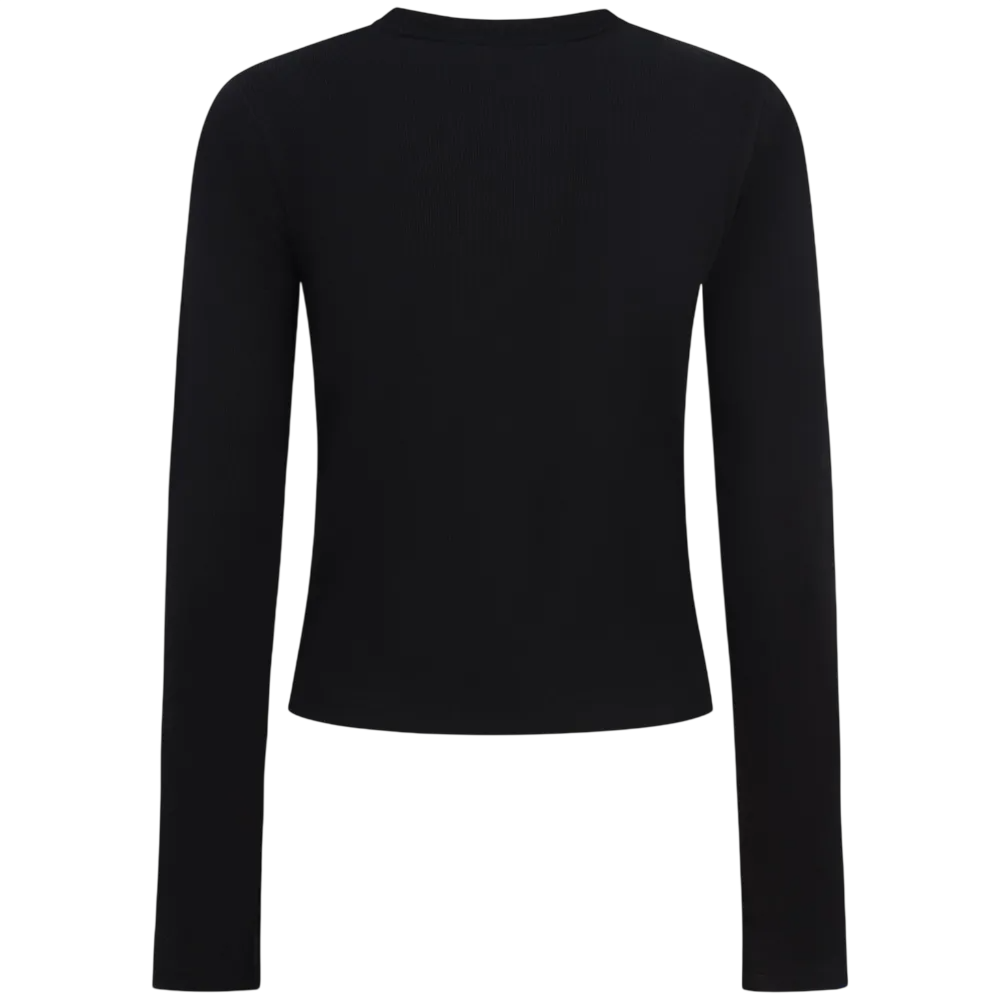 Disclaimer T-shirt donna manica lunga logo glitter nero 55877 NERO DISCLAIMER 