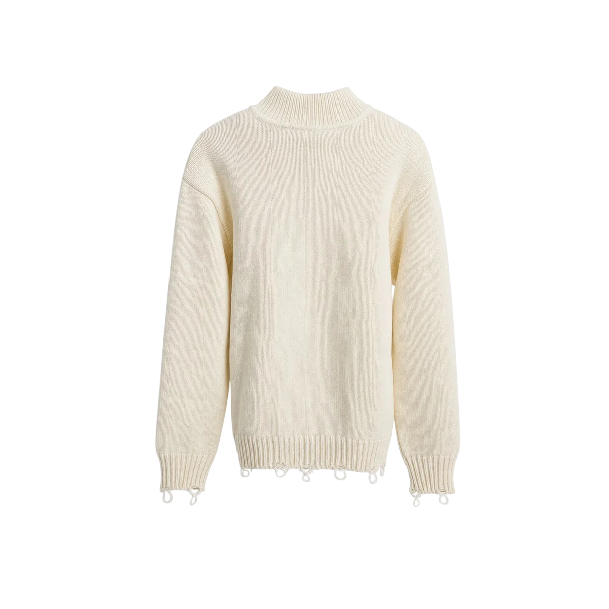 maglia tricot girocollo logato 59116 LATTE DISCLAIMER 