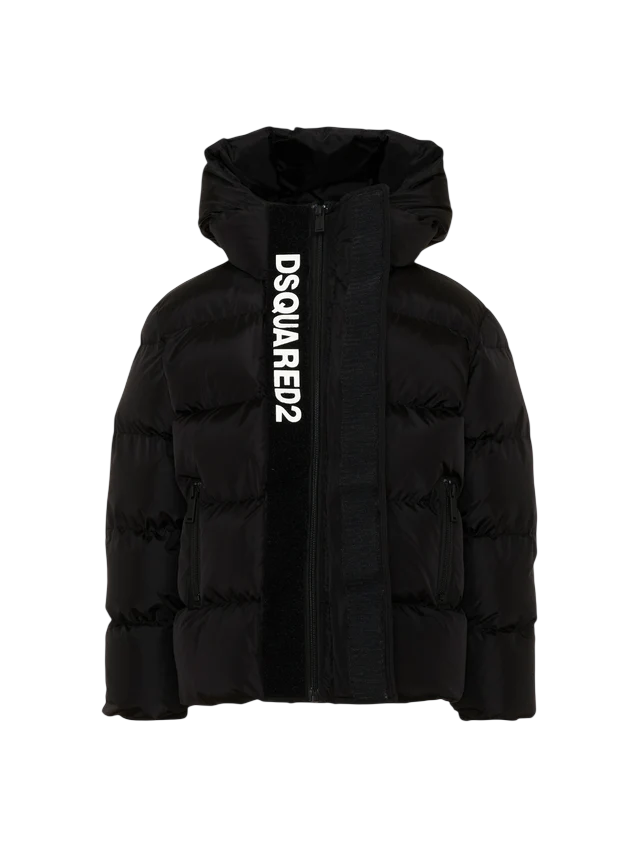 Dsquared2 piumino bambino con cappuccio nero DQ1090-D00BN DQ900 DSQUARED2 