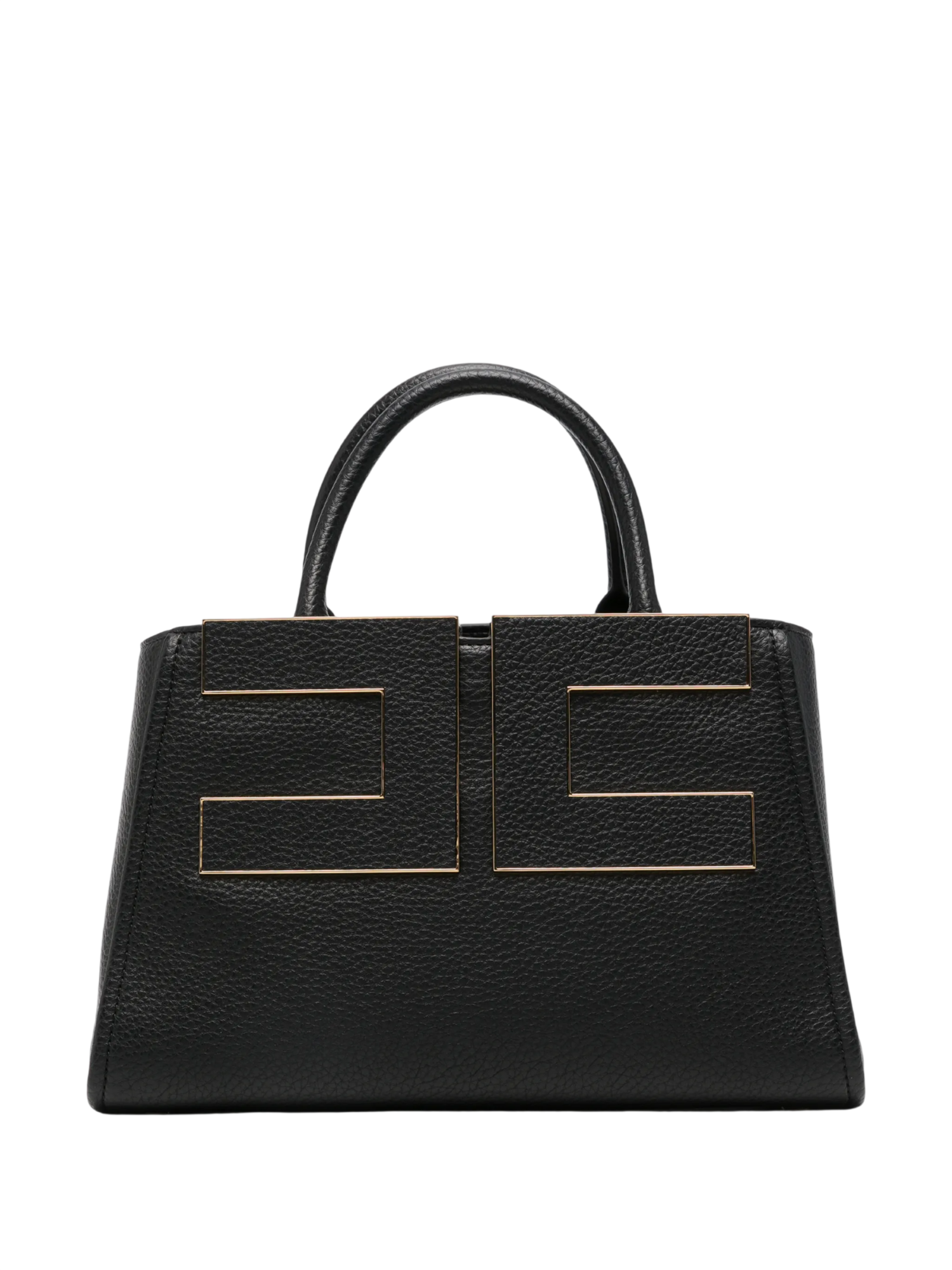 Elisabetta Franchi borsa donna in ecopelle martellata con placca logo nero BS06A66 110 ELISABETTA FRANCHI 