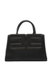 Elisabetta Franchi borsa donna in ecopelle martellata con placca logo nero