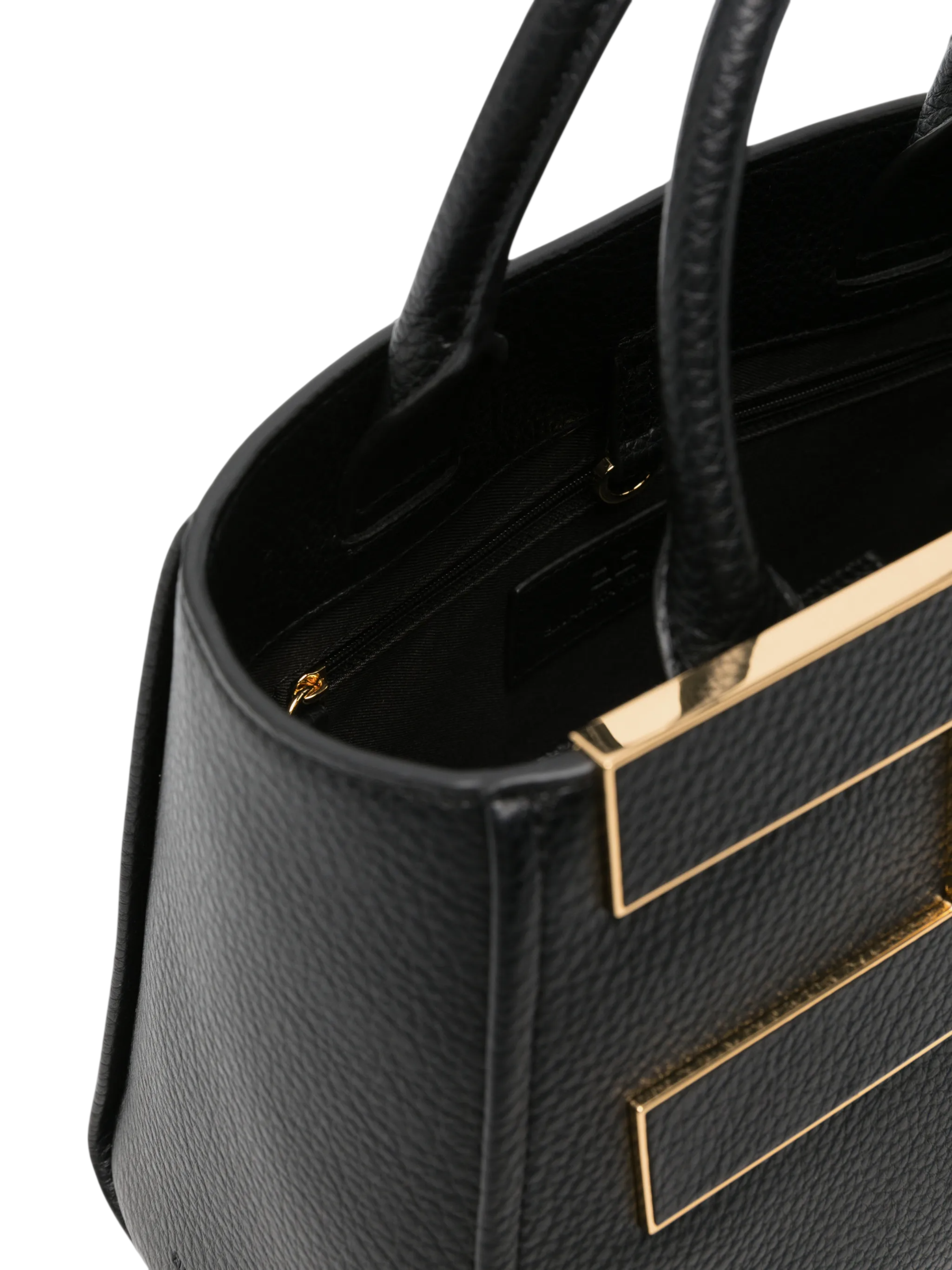 Elisabetta Franchi borsa donna in ecopelle martellata con placca logo nero BS06A66 110 ELISABETTA FRANCHI 