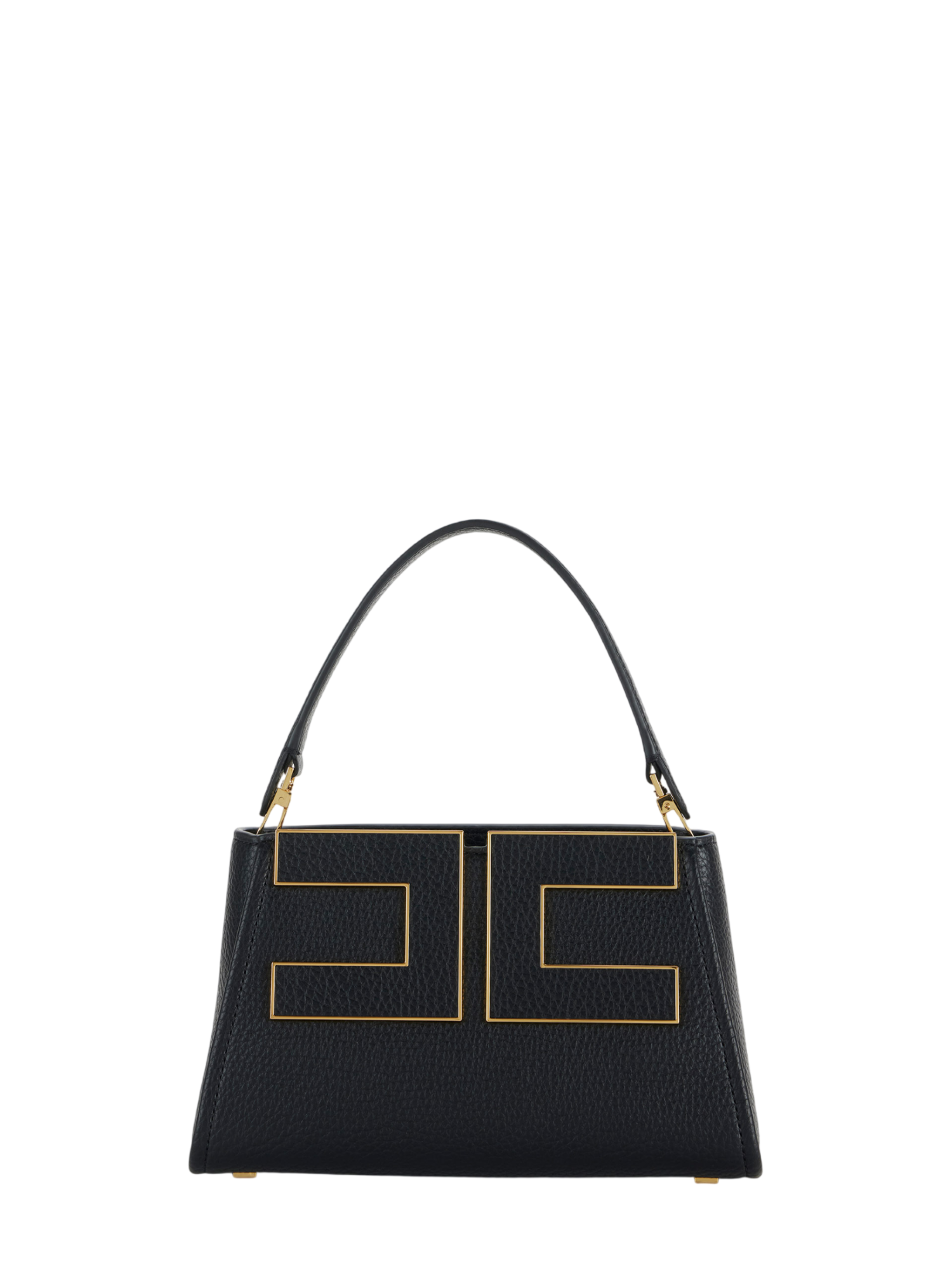 Elisabetta Franchi borsa a mano con tracolla placca logo nero BS07A66 110 ELISABETTA FRANCHI 