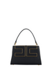 Elisabetta Franchi borsa a mano con tracolla placca logo nero