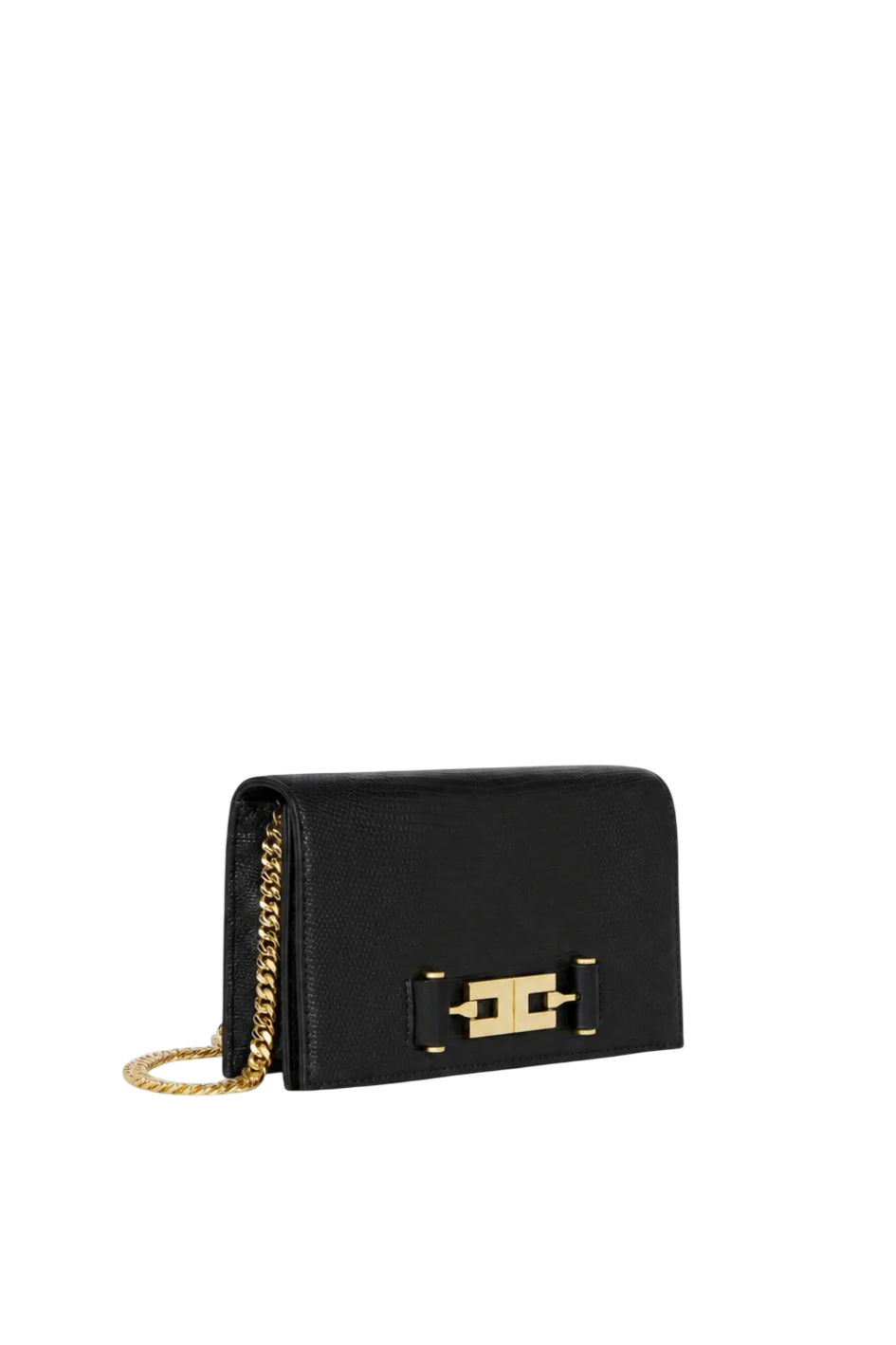 Elisabetta Franchi borsa a tracolla in ecopelle stampa lucertola nero BS08A66 110 ELISABETTA FRANCHI 